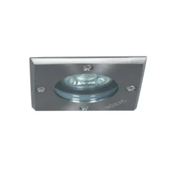 QAZQA Gartenbeleuchtung|Bodenstrahler Außen*Bodeneinbaustrahler für außen Edelstahl gebürstet 10,5 cm IP65 - Basic Square