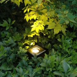 QAZQA Gartenbeleuchtung|Bodenstrahler Außen*Bodeneinbaustrahler für außen Edelstahl gebürstet 10,5 cm IP65 - Basic Square