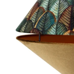 QAZQA Bogenlampen|Stehlampen*Bogenlampe aus Messing mit doppeltem Samtschirm Blattdesign und Beige - XXL