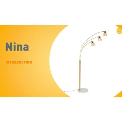 QAZQA Schlafzimmerlampen|Küchenlampen*Bogenlampe Bronze mit Marmor und Braunglas 3 Lichter - Nina