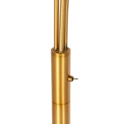QAZQA Schlafzimmerlampen|Küchenlampen*Bogenlampe Bronze mit Marmor und Braunglas 3 Lichter - Nina