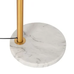 QAZQA Schlafzimmerlampen|Küchenlampen*Bogenlampe Bronze mit Marmor und Braunglas 3 Lichter - Nina