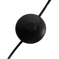 QAZQA Schlafzimmerlampen|Wohnzimmerlampen*Bogenlampe schwarz Veloursschirm schwarz mit Gold 50 cm - XXL