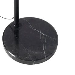 QAZQA Schlafzimmerlampen|Wohnzimmerlampen*Bogenlampe schwarz Veloursschirm schwarz mit Gold 50 cm - XXL