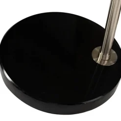 QAZQA Bogenlampen|Stehlampen*Bogenlampe Stahl Stoffschirm weiß 50 cm - XXL