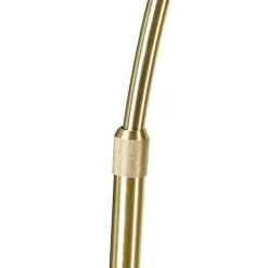 QAZQA Bogenlampen|Stehlampen*Bogenleuchte Messing mit weißem Marmorsockel verstellbar - XXL