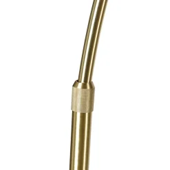 QAZQA Bogenlampen|Stehlampen*Bogenleuchte Messing mit weißem Stoffschirm 50 cm - XXL