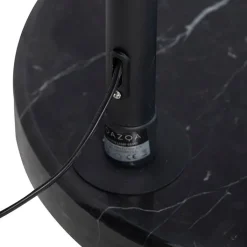 QAZQA Bogenlampen|Stehlampen*Bogenleuchte Schwarzer Samt-Schirm Rot mit Gold 50 cm - XXL