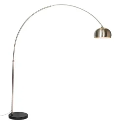 QAZQA Bogenlampen|Stehlampen*Bogenleuchte Stahl Metallschirm 32 cm verstellbar - XXL