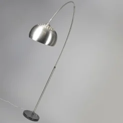 QAZQA Bogenlampen|Stehlampen*Bogenleuchte Stahl Metallschirm 32 cm verstellbar - XXL
