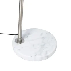 QAZQA Leuchten Ohne Schirm|Bogenlampen*Bogenleuchte Stahl mit Marmorsockel weiß verstellbar - XXL