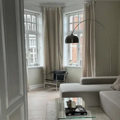 QAZQA Schlafzimmerlampen|Esszimmerlampen*Bogenleuchte Stahl mit weißer Marmorbasis mit Stahlschirm - XXL