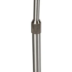 QAZQA Schlafzimmerlampen|Küchenlampen*Bogenleuchte Stahl Stoffschirm weiß 50/50/25 verstellbar - XL