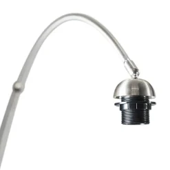 QAZQA Schlafzimmerlampen|Küchenlampen*Bogenleuchte Stahl Stoffschirm weiß 50/50/25 verstellbar - XL