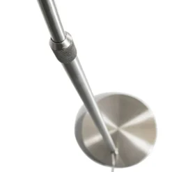 QAZQA Schlafzimmerlampen|Küchenlampen*Bogenleuchte Stahl Stoffschirm weiß 50/50/25 verstellbar - XL