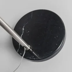 QAZQA Bogenlampen|Stehlampen*Bogenleuchte Stahl Stoffschirm schwarz 45 cm - XXL