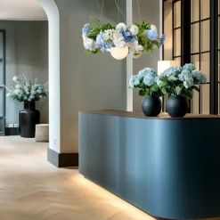 QAZQA Schlafzimmerlampen|Küchenlampen*Bohemianische Deckenleuchte schwarz mit farbigen Blumen blau und weiß - Flower Power