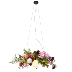 QAZQA Schlafzimmerlampen|Küchenlampen*Bohemianische Deckenleuchte schwarz mit bunten Blumen rot und pink - Flower Power