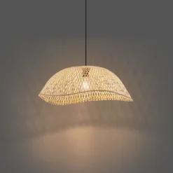 QAZQA Pendelleuchten|Wohnzimmerlampen*Boho-Hängelampe Schwarz mit Bambus - Lily