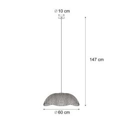QAZQA Pendelleuchten|Wohnzimmerlampen*Boho-Hängelampe Schwarz mit Bambus - Lily
