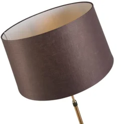 QAZQA Stehlampen|Wohnzimmerlampen*Bronze Stehleuchte mit braunem Lampenschirm verstellbar 45 cm - Parte
