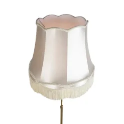 QAZQA Stehlampen|Wohnzimmerlampen*Bronze Stehleuchte mit Granny-Schirm Creme 45 cm einstellbar - Parte