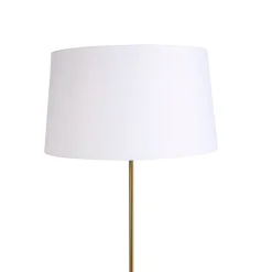 QAZQA Stehlampen|Wohnzimmerlampen*Bronze Stehleuchte mit Leinenschirm weiß 45 cm verstellbar - Parte