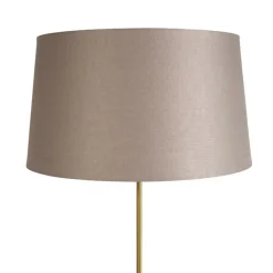 QAZQA Stehlampen|Esszimmerlampen*Bronze Stehleuchte mit Leinenschirm taupe verstellbar 45 cm - Parte