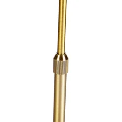 QAZQA Stehlampen|Esszimmerlampen*Bronze Stehleuchte mit Leinenschirm taupe verstellbar 45 cm - Parte