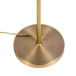 QAZQA Stehlampen|Esszimmerlampen*Bronze Stehleuchte mit Leinenschirm taupe verstellbar 45 cm - Parte