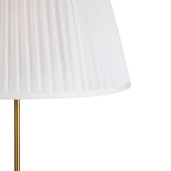 QAZQA Stehlampen|Wohnzimmerlampen*Bronze Stehleuchte mit Plisse Creme 45 cm verstellbar - Parte