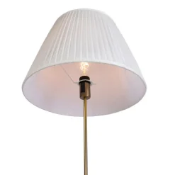 QAZQA Stehlampen|Wohnzimmerlampen*Bronze Stehleuchte mit Plisse Creme 45 cm verstellbar - Parte