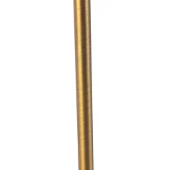 QAZQA Tischlampen|Wohnzimmerlampen*Bronze Tischlampe mit Leinenschirm taupe 35 cm - Parte