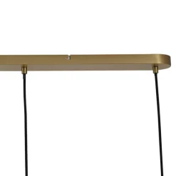 QAZQA Schlafzimmerlampen|Küchenlampen*Bronzefarbene Hängelampe mit Rauch-, Bernstein- und Grünfarbenem Glas Rechteckig 4-flammig - Bao