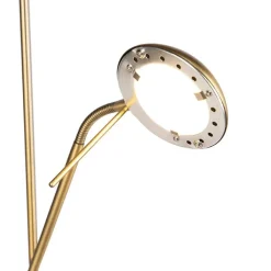 QAZQA Schlafzimmerlampen|Küchenlampen*Bronzene Stehleuchte mit Leselampe inkl. LED und Dimmer - Diva 2