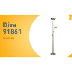 QAZQA Schlafzimmerlampen|Küchenlampen*Bronzene Stehleuchte mit Leselampe inkl. LED und Dimmer - Diva 2