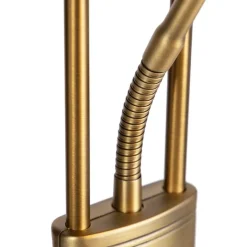 QAZQA Schlafzimmerlampen|Küchenlampen*Bronzene Stehleuchte mit Leselampe inkl. LED und Dimmer - Diva 2