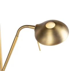 QAZQA Schlafzimmerlampen|Küchenlampen*Bronzene Stehleuchte mit Leselampe inkl. LED und Dimmer - Diva 2