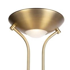 QAZQA Schlafzimmerlampen|Küchenlampen*Bronzene Stehleuchte mit Leselampe inkl. LED und Dimmer - Diva 2