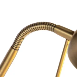 QAZQA Schlafzimmerlampen|Küchenlampen*Bronzene Stehleuchte mit Leselampe inkl. LED und Dimmer - Diva 2