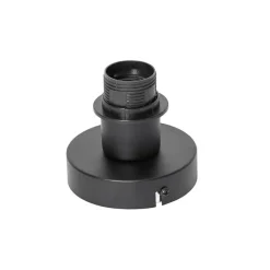 QAZQA Deckenleuchten|Wohnzimmerlampen*Country Decken- und Wandleuchte schwarz mit Rattan 35 cm - Kata