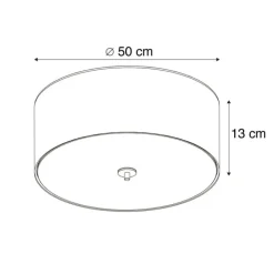 QAZQA Deckenleuchten|Wohnzimmerlampen*Country Deckenleuchte beige 50 cm - Drum