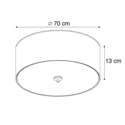 QAZQA Schlafzimmerlampen|Küchenlampen*Country Deckenleuchte grau 70 cm - Drum