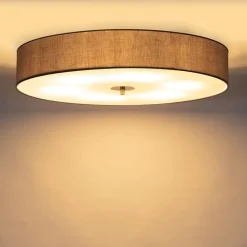 QAZQA Schlafzimmerlampen|Küchenlampen*Country Deckenleuchte grau 70 cm - Drum