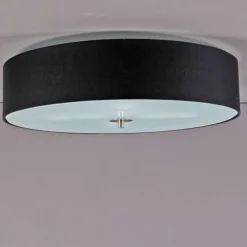 QAZQA Deckenleuchten|Wohnzimmerlampen*Country Deckenleuchte schwarz 50 cm - Drum