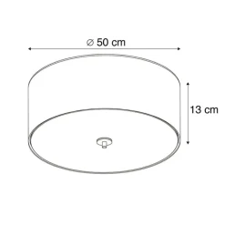 QAZQA Deckenleuchten|Wohnzimmerlampen*Country Deckenleuchte schwarz 50 cm - Drum