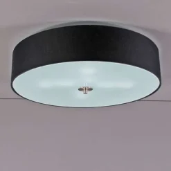 QAZQA Deckenleuchten|Wohnzimmerlampen*Country Deckenleuchte schwarz 50 cm - Drum