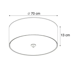 QAZQA Deckenleuchten|Wohnzimmerlampen*Country Deckenleuchte schwarz 70 cm - Drum