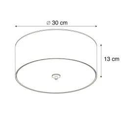 QAZQA Deckenleuchten|Wohnzimmerlampen*Country Deckenleuchte weiß 30 cm - Drum