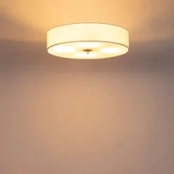 QAZQA Deckenleuchten|Wohnzimmerlampen*Country Deckenleuchte weiß 50 cm - Drum